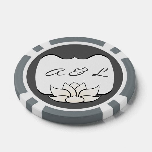 Exquise Lotus in White Poker Chips (Enkel)