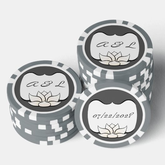 Exquise Lotus in White Poker Chips (Opstapeling)