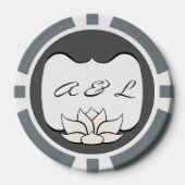 Exquise Lotus in White Poker Chips (Voorkant)