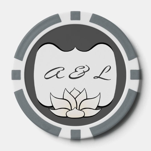 Exquise Lotus in White Poker Chips (Voorkant)