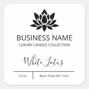 Exquise Lotus White Candle Labels