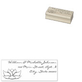 Exquise Lotus Wooden Address Stamp Rubberstempel (Gestempeld)