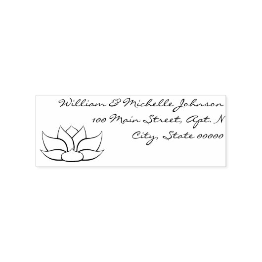Exquise Lotus Wooden Address Stamp Rubberstempel (Afrduk)