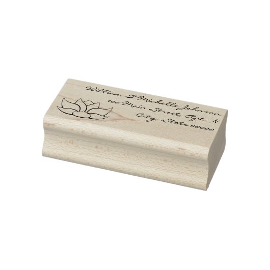 Exquise Lotus Wooden Address Stamp Rubberstempel (Stempel)