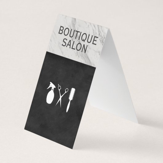 Exquise Lux Texture Monogram en marble Trim Visitekaartje (Achterkant)