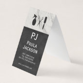 Exquise Lux Texture Monogram en marble Trim Visitekaartje (Voorkant)