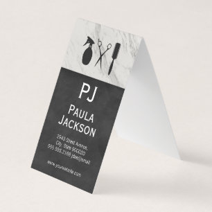 Exquise Lux Texture Monogram en marble Trim Visitekaartje