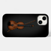 Exquise Miniature Violin & Bow Trompe L'oeil Case-Mate iPhone Case (Achterkant (horizontaal))