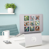 Exquise Parrot Sticker Set – 9 unieke Design (Laptop op bureau)