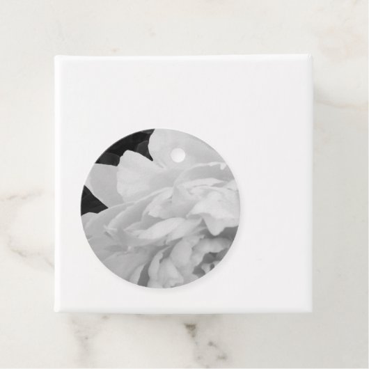 Exquise Peony Black en White Bedankjes Labels (In situ)
