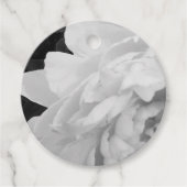 Exquise Peony Black en White Bedankjes Labels (Voorkant)