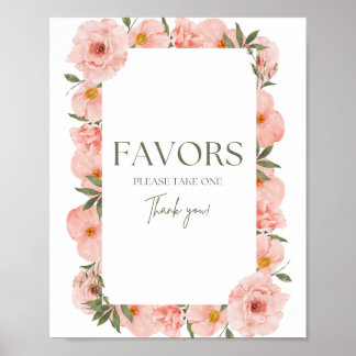 Exquise perzik bloemen gunsten Poster