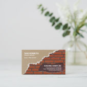 Exquise Plaster Brick Timber Works van de aannemer Visitekaartje (Staand voorkant)