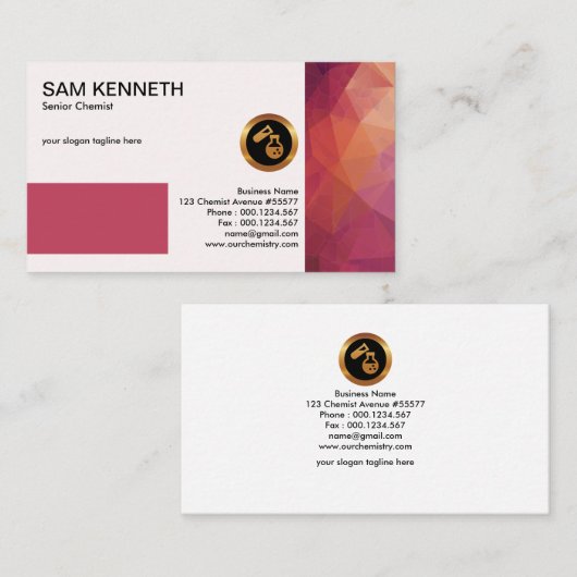 Exquise Polygon Crystal Shapes Chemical Engineer Visitekaartje (Voorkant / Achterkant)