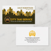 Exquise Retro City Skyline Taxi Driver Visitekaartje (Voorkant / Achterkant)