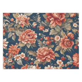 Exquise Retro Oranje Rozen, bladeren en bloemen Tafelkleed