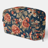 Exquise Retro Oranje Rozen, bladeren en bloemen Toilettasje (Rechterhoek)