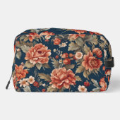 Exquise Retro Oranje Rozen, bladeren en bloemen Toilettasje (Achterkant)