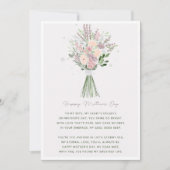 Exquise Roze en Groene Bloemen Gelukkige Moeders D Kaart (Voorkant)