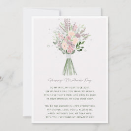 Exquise Roze en Groene Bloemen Gelukkige Moeders D Kaart