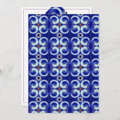 Exquise Swirl Blue Pattern-uitnodiging Kaart (Voorkant / Achterkant)