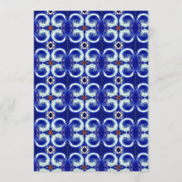 Exquise Swirl Blue Pattern-uitnodiging Kaart