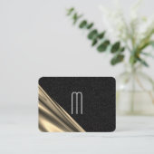 Exquise Swirl Pattern Gold Drapery Visitekaartje (Staand voorkant)