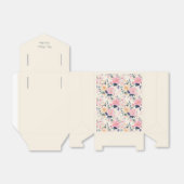 Exquise Waterverf Bloemencrème Roze Botanisch Bedankdoosjes (Uitgevouwen)
