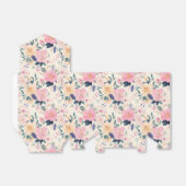 Exquise Waterverf Bloemencrème Roze Botanisch Bedankdoosjes (Uitgevouwen)