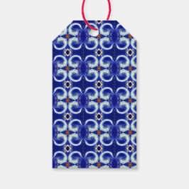 Exquise wervelblauw patrooncadeau label cadeaulabel