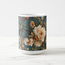  Exquise witte en weelderige koraalrode bloemen Koffiemok