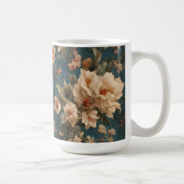  Exquise witte en weelderige koraalrode bloemen Koffiemok