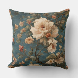  Exquise witte en weelderige koraalrode bloemen Kussen