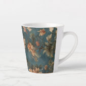  Exquise witte en weelderige koraalrode bloemen Latte Mok (Rechts)