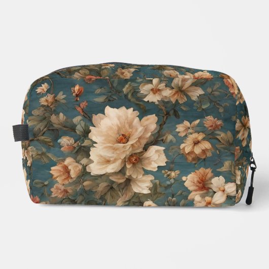 Exquise witte en weelderige koraalrode bloemen Toilettasje (Voorkant)