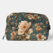 Exquise witte en weelderige koraalrode bloemen Toilettasje (Achterkant)