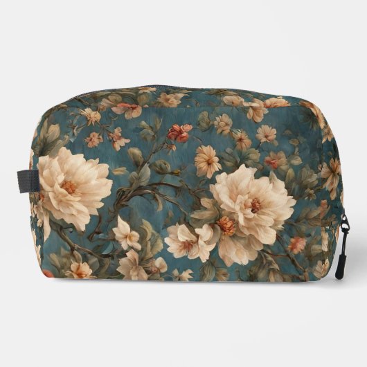  Exquise witte en weelderige koraalrode bloemen Toilettasje (Voorkant)