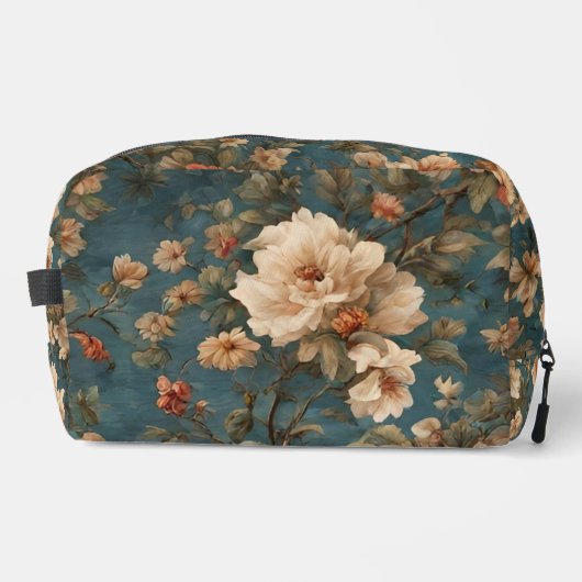  Exquise witte en weelderige koraalrode bloemen Toilettasje (Voorkant)