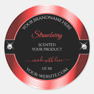 Exquise Zwart Rood Glanzende Brilliants Product La Ronde Sticker