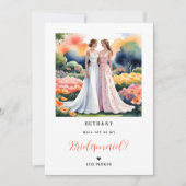 Exquisite 2 Girls Illustration Bridesmaid Proposal (Voorkant)