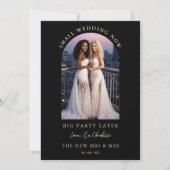 Exquisite Arch Photo Frame in Black Eloped  Kaart (Voorkant)