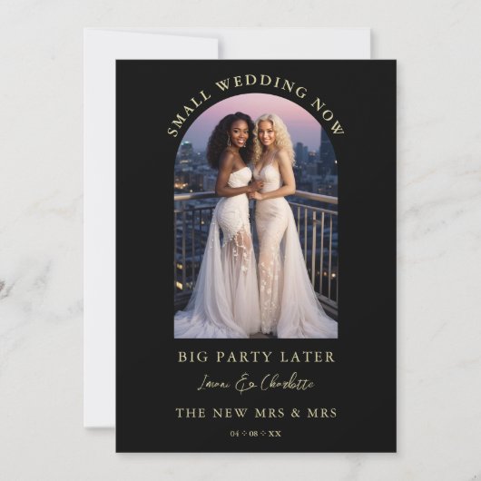 Exquisite Arch Photo Frame in Black Eloped  Kaart (Voorkant)