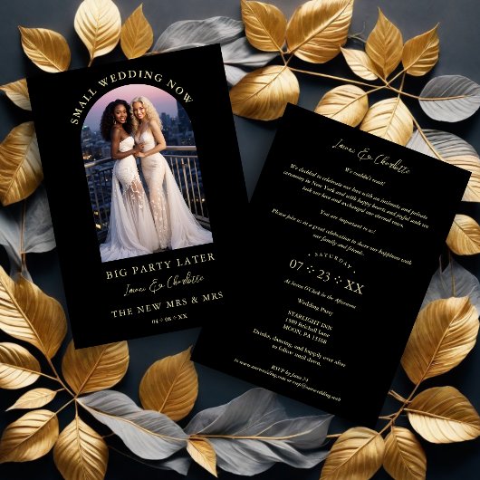 Exquisite Arch Photo Frame in Black Eloped  Kaart