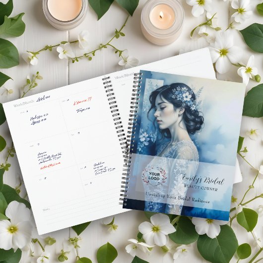 Exquisite Beautiful Bride In Blue Bridal Business Planner