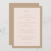 Exquisite Beige Calligraphy Invitation Kaart (Voorkant / Achterkant)