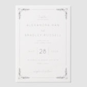 Exquisite Black Calligraphy With Floral Vellum Uitnodigingen (Voorkant)