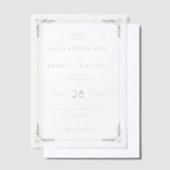 Exquisite Black Calligraphy With Floral Vellum Uitnodigingen (Offset)