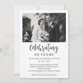 Exquisite Black White Elegant Wedding Anniversarie Kaart (Voorkant)