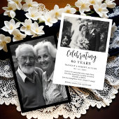 Exquisite Black White Elegant Wedding Anniversarie Kaart