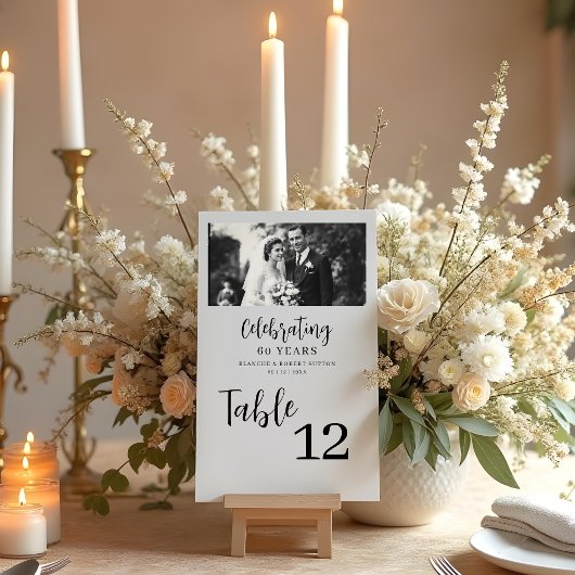Exquisite Black White Elegant Wedding Anniversarie Kaart